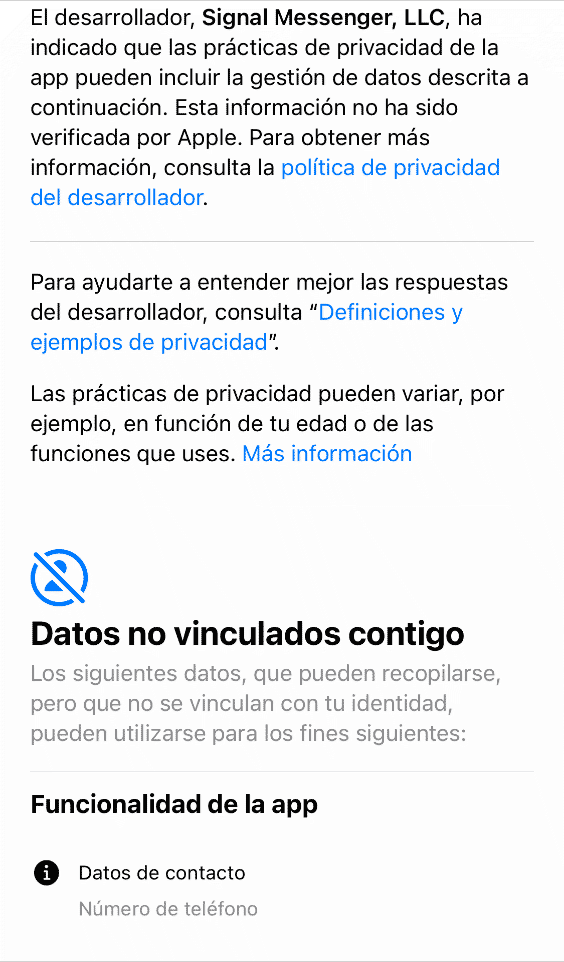 señal de contacto