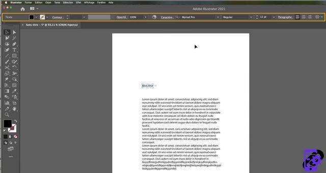 Você pode alterar suas configurações de texto no Illustrator