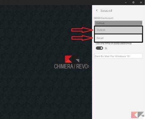 Cambiare firma nella posta di Windows 10