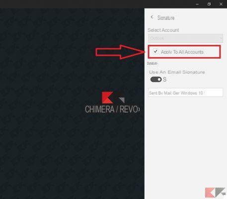 Cambiare firma nella posta di Windows 10