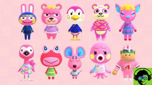 Tutti gli abitanti dei villaggi rosa in Animal Crossing: New Horizons