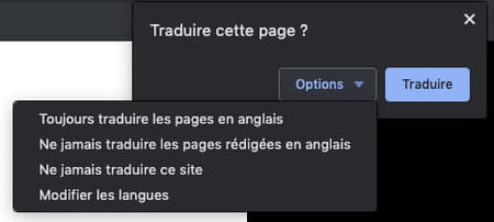 Adjust Chrome's translation options