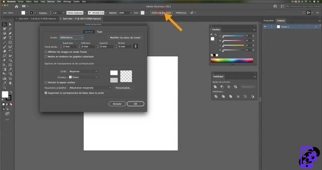 How do I change the size of my document in Illustrator?