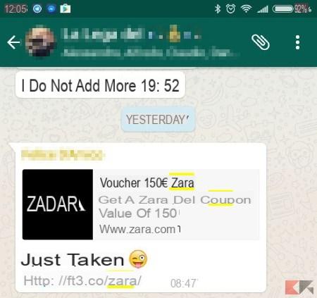 150 € de bon d'achat de Zara sur WhatsApp ? C'est un canular !