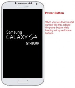 Teléfono móvil atascado en la escritura de Samsung intermitente