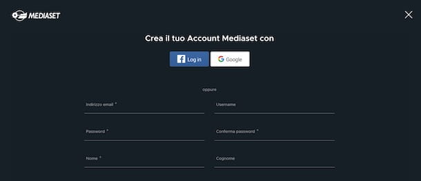 Cómo registrarse en Mediaset Play