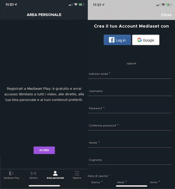 How to register on Mediaset Play