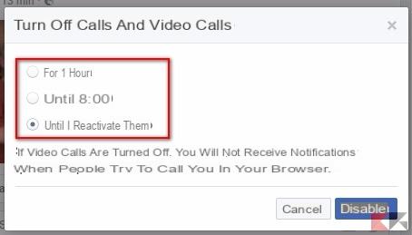 Disable Facebook Messenger Calls