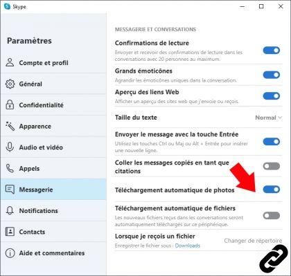 Como fazer download (ou não) de arquivos e fotos automaticamente no Skype?