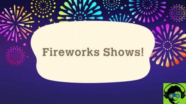 I fuochi d'artificio mostrano le date e gli orari degli eventi in Animal Crossing: New Horizons