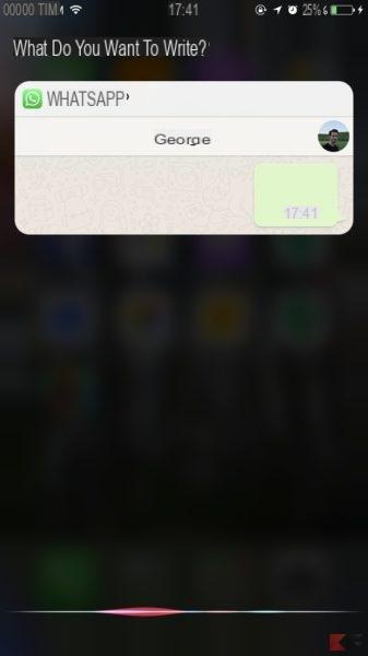 Inviare e leggere messaggi Whatsapp con Siri