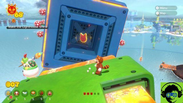 Mario 3D World: Bowser's Fury - How To Make All Cats Glow | 100% Roiling Roller Isle Guide