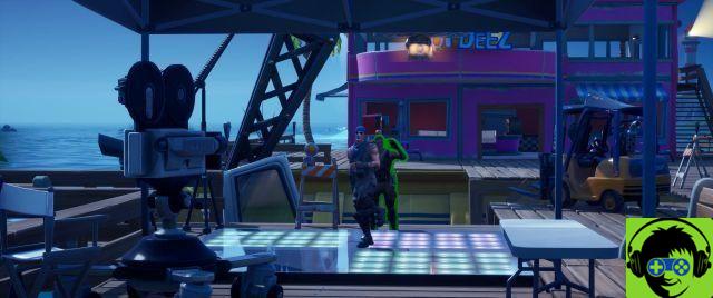 Where to dance in front of the camera for 10 seconds at Sweaty Sands in Fortnite Chapter 2 Season 3 Week 4