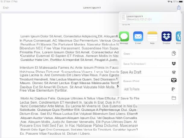 Come trasformare un file Word in PDF su iPad