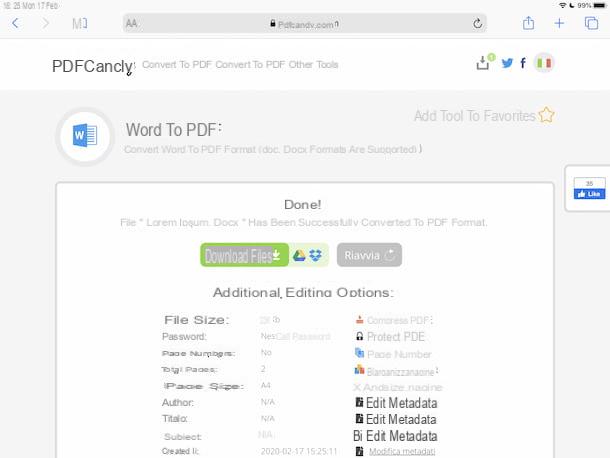 Come trasformare un file Word in PDF su iPad