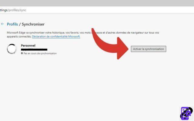 How to activate or deactivate the synchronization of my Microsoft account on Edge?