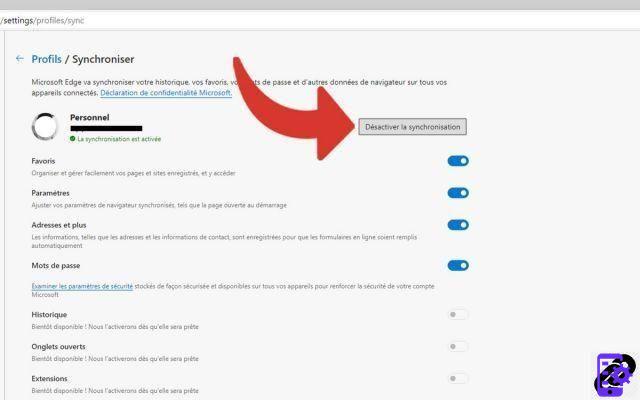 Como ativar ou desativar a sincronização da minha conta da Microsoft no Edge?