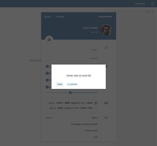 How to log out of Telegram Web