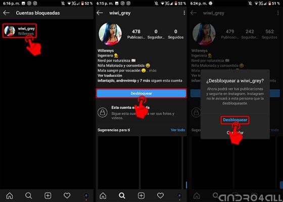 Cómo desbloquear a alguien en Instagram