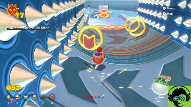 Mario 3D World: Bowser Fury - Como fazer todos os gatos brilharem | Guia 100% Slipskate Slope
