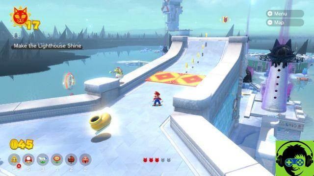 Mario 3D World: Bowser's Fury - How To Make All Cats Glow | 100% Slipskate Slope Guide