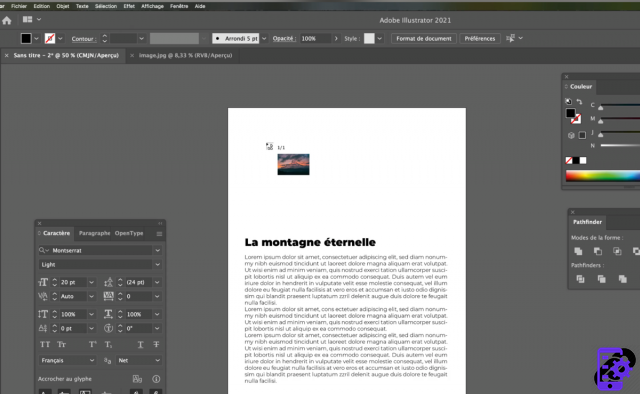 How do I insert an image on my document in Illustrator?