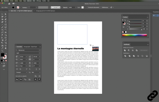 How do I insert an image on my document in Illustrator?