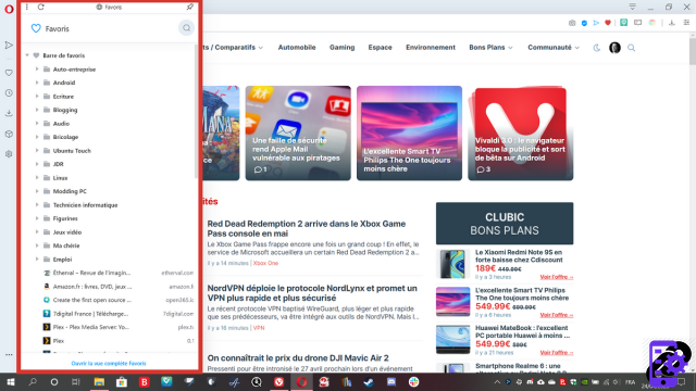 Como exibir seus favoritos no Opera?