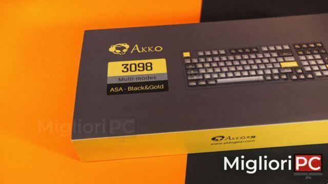 Teclado Mecânico Personalizado Akko • Revisão 3098B Preto e Dourado