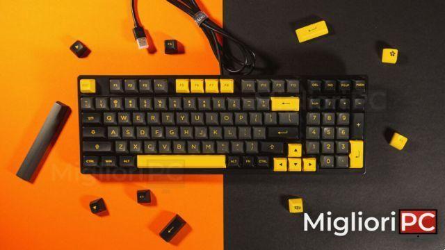 Teclado Mecânico Personalizado Akko • Revisão 3098B Preto e Dourado