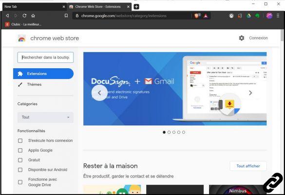 Como gerencio o Brave Extensions?