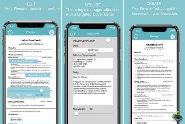 Las mejores aplicaciones de creación de currículums para iPhone