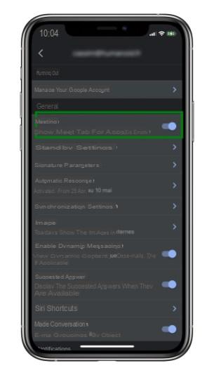 Cómo desactivar Google Meet en la aplicación Gmail