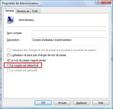 Vista, Win7: Use o administrador de sistema oculto.