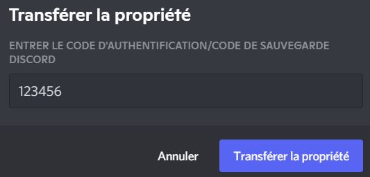 How do I transfer ownership of a Discord server?