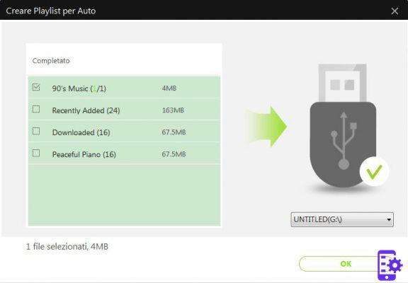 Transfira músicas e listas de reprodução do iTunes para a unidade flash USB