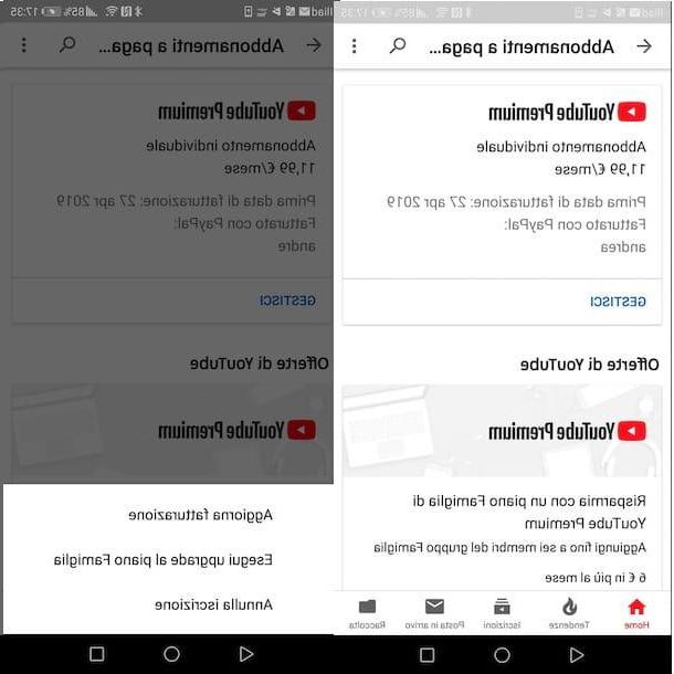 Come disattivare YouTube Premium