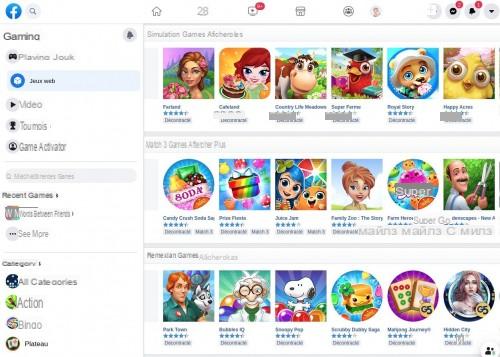 Juegos de Facebook (sala de juegos)