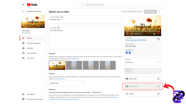 Como adicionar uma tela final a um vídeo do YouTube?