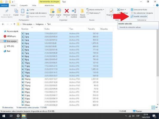 Como reverter a seleção de arquivos no Windows 10 Explorer