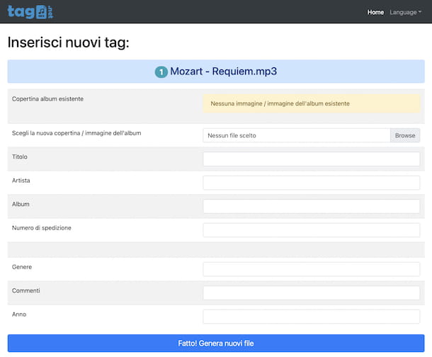 Ven a modificare i tag MP3
