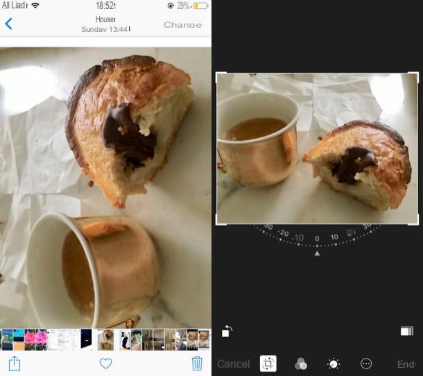 Cómo no girar fotos en iPhone