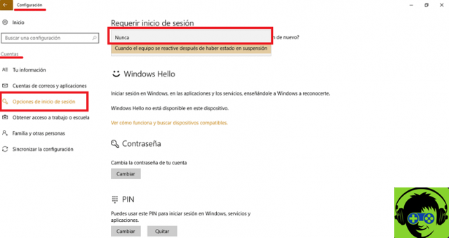 How to remove password when exiting sleep or hibernation mode in Windows 10