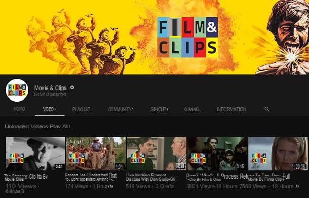 YouTube: film gratis da vedere
