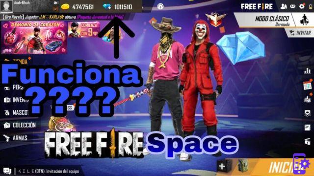 Free Fire Space para conseguir diamantes gratis