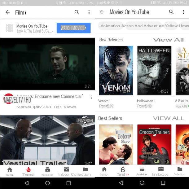 Come acquistare film su YouTube