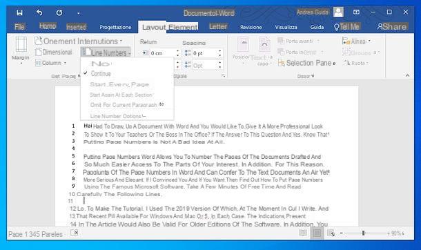 How to number lines in Word