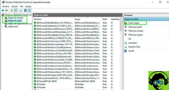 Como posso criar regras de entrada e saída no Firewall do Windows 10?