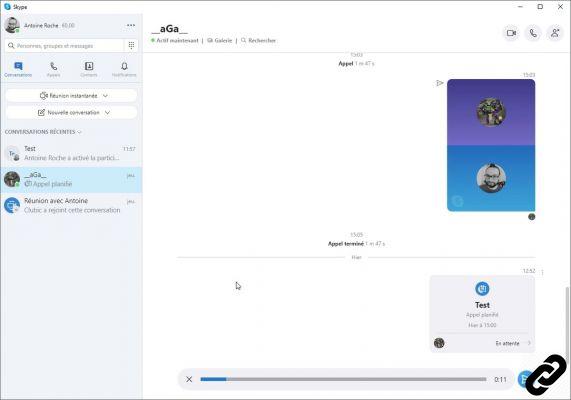 ¿Cómo grabar un mensaje de correo de voz en una conversación de Skype?