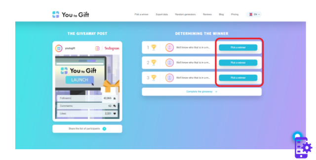 Reviews of You to Gift, an app for choosing Instagram sweepstakes winners